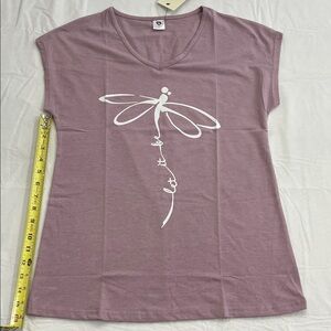 Women's Mauve Dragonfly Graphic Top